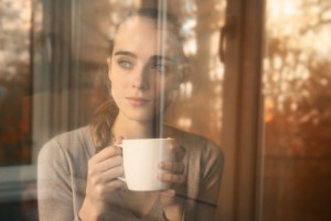 woman at window